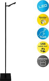 NÄVE LED Stehlampe "Lupa", schwarz, 1,