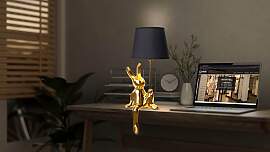 NÄVE Tischleuchte "Helge Hase", gold,