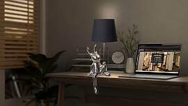 NÄVE Tischleuchte "Helge Hase", silber, 