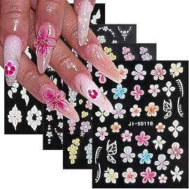 Nail Art Stickers Flower, 4 Stück Nagel Aufkleber 