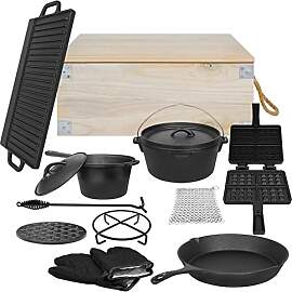 NAIZY 12-teilig Dutch Oven set mit Holzkiste inkl. 