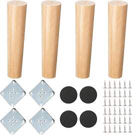 NAKUPENDA Möbelfüße Holz 4 Stück Sofafüße