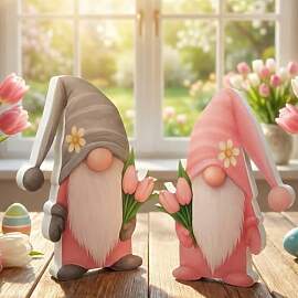 Namalu 2 Stück Wichtel Frühling Deko Aufsteller