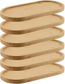 NAMYEUT 6 Stück Bambus Tablett Oval, Ovale
