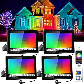 NATPOW LED RGB Strahler Outdoor, 30W Smart RGB