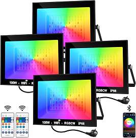 NATPOW LED Strahler Außen, 100W Smart RGB