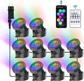 NATPOW Teichbeleuchtung Unterwasser mit Bluetooth