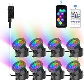 NATPOW Teichbeleuchtung Unterwasser mit Bluetooth