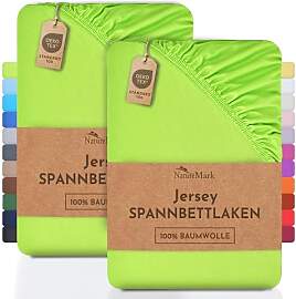 NatureMark 2er Pack Jersey Spannbettlaken,