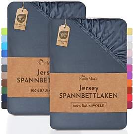 NatureMark 2er Pack Jersey Spannbettlaken,