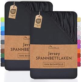 NatureMark 2er Pack Jersey Spannbettlaken,