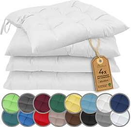 NatureMark 4er Set Stuhlkissen mit Bändern 40x40