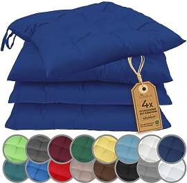 NatureMark 4er Set Stuhlkissen mit Bändern 40x40