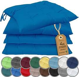 NatureMark 4er Set Stuhlkissen mit Bändern 40x40
