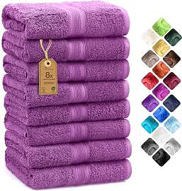 NatureMark 8 Handtücher Set - 100% Baumwolle -