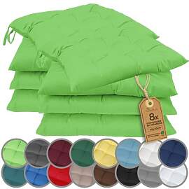 NatureMark 8er Set Stuhlkissen mit Bändern 40x40