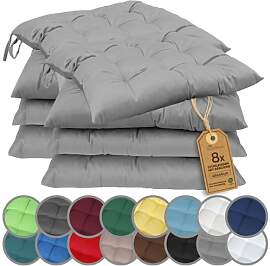 NatureMark 8er Set Stuhlkissen mit Bändern 40x40