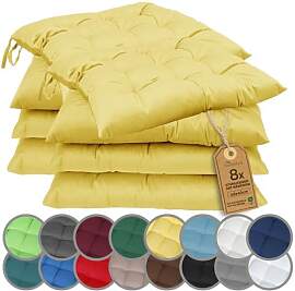 NatureMark 8er Set Stuhlkissen mit Bändern 40x40