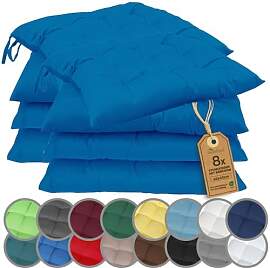 NatureMark 8er Set Stuhlkissen mit Bändern 40x40