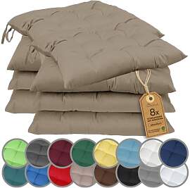 NatureMark 8er Set Stuhlkissen mit Bändern 40x40
