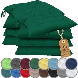 NatureMark 8er Set Stuhlkissen mit Bändern 40x40