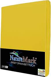NatureMark Jersey-Spannbettlaken, Baumwolle, gelb, 