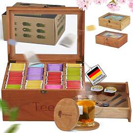 NATURSCHMIED Premium Teebox Set aus Kirsch Holz