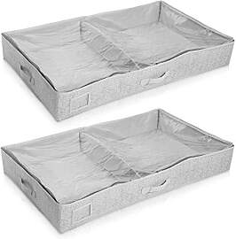 Navaris 2X Unterbettkommode Stoff 91x50x14cm -