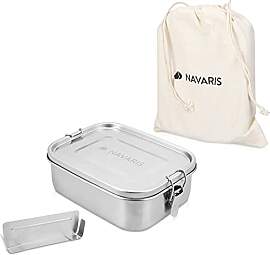 Navaris Brotdose Lunch Box Brotbox aus Edelstahl