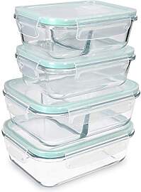Navaris Glas Frischhaltedose Set mit Deckel - 4x