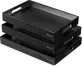 Navaris Serviertablett Tablett aus Bambus - 3x