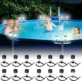 NAVESO 12 Stück Poolbeleuchtung Solar für Frame