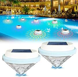 NAVESO 2 Stück Schwimmende Poolbeleuchtung Solar, 