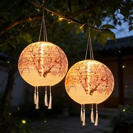 NAVESO 2 Stück Solar Lampions Außen Wetterfest,