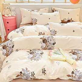 Nayoroom Bettwäsche 135x200 Baumwolle Beige mit