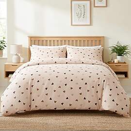 Nayoroom Bettwäsche 135x200 Beige Braun Herzen