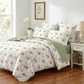 Nayoroom Bettwäsche 135x200 Blumen Beige Braun