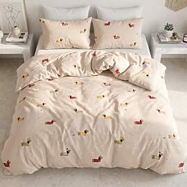 Nayoroom Bettwäsche 135x200 Jungen Kinder Braun
