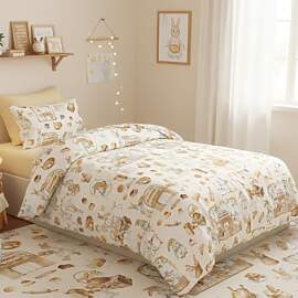 Nayoroom Bettwäsche Kinder 135x200 Beige Hasen
