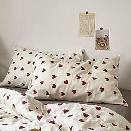 Nayoroom Kissenbezug 40 x 80 2er Set Rot Herz