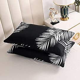 Nayoroom Kissenbezug 40 x 80 2er Set Schwarz Weiß 