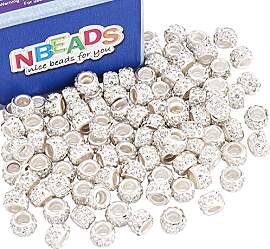 NBEADS 100Pcs 12×7mm Klarem Kristall Polymer Clay 