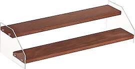 nbeads 2-Stufiger Holz-Display-Ständer, Klares