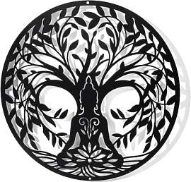 NBEADS Baum Des Lebens Und Yoga Metall Wanddeko,