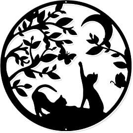 nbeads Metall-Wanddekoration, Motiv: Katzen,