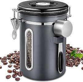 NCKIHRKK Kaffeedose Luftdicht aus Edelstahl,1,8L
