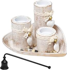Neikafan Kerzenhalter Set mit Holz Tablett