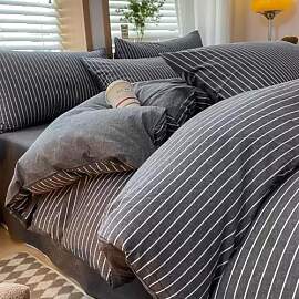 Nesture Bettwäsche 140x200 Baumwolle Gestreift