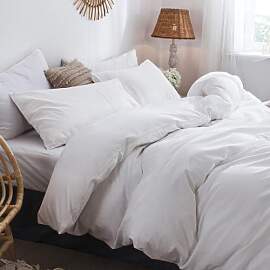 Nesture Bettwäsche 140x200 Baumwolle Weiß -