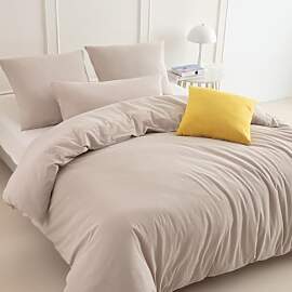 Nesture Bettwäsche 200x200 Baumwolle Beige -